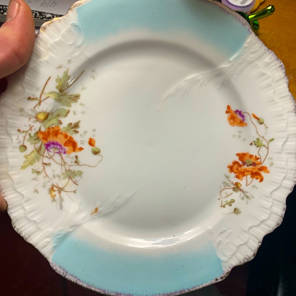 Antique KPM Berlin Scepter Mark Germany Hand Painted Porcelain Plate
